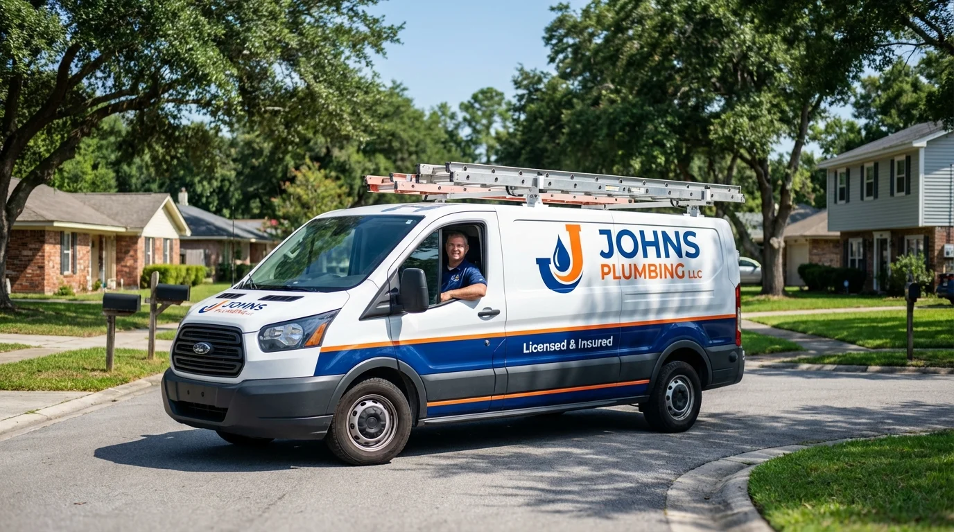 Johns Plumbing LLC service van in Jeffersonville, KY