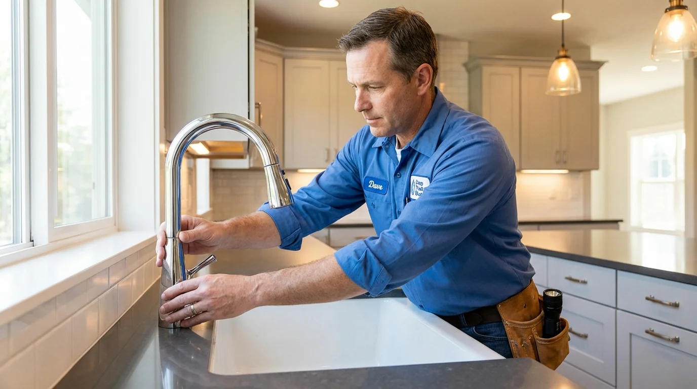 Kitchen faucet installation by Johns Plumbing LLC in Jeffersonville